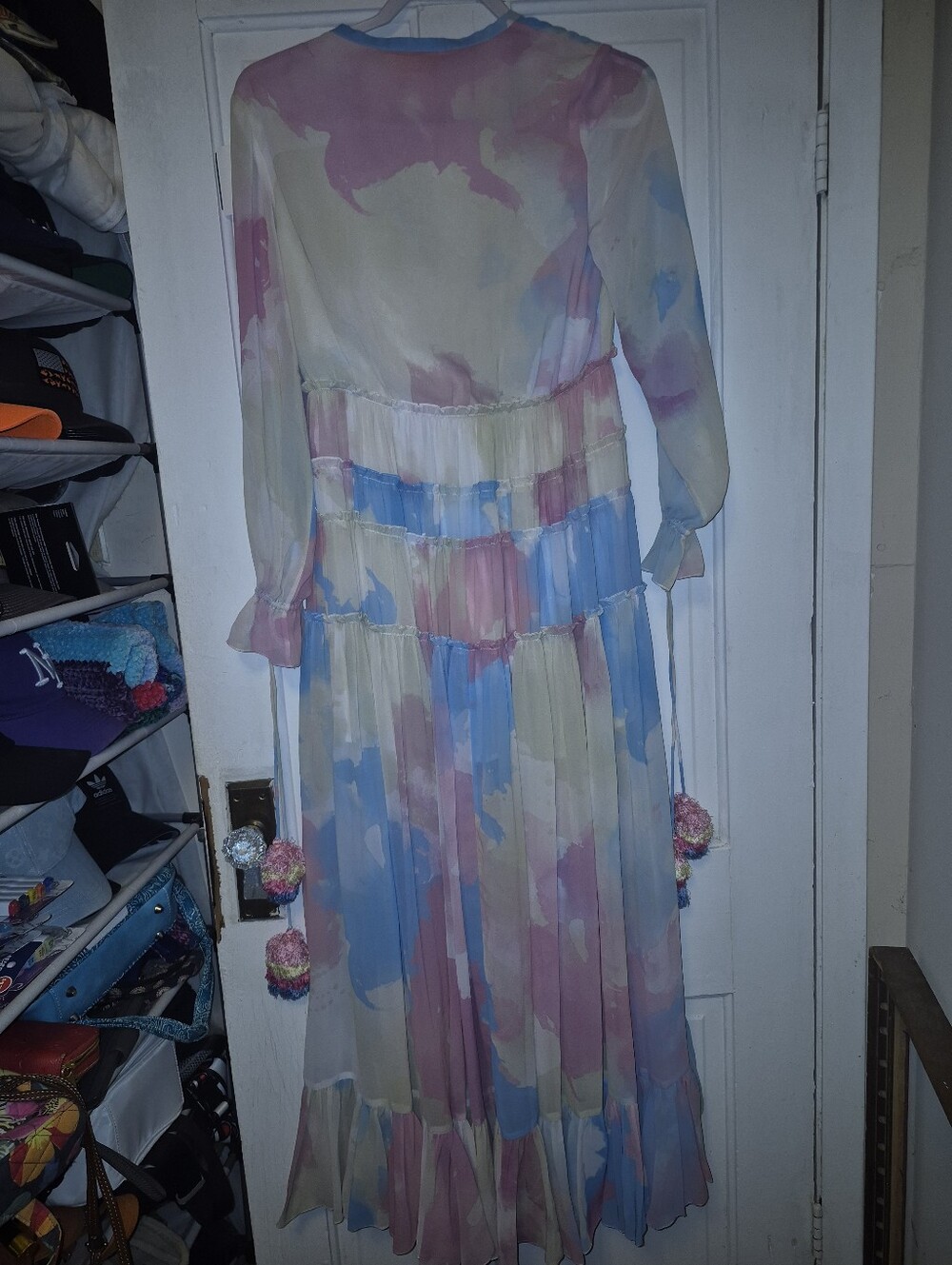 Nwot Rococo Sand Metallic Pastel Ruffle High-Low Dress Rare Design Small - Picture 2 of 5